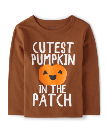 Baby And Toddler Boys Long Sleeve Cutest Pumpkin Graphic Tee | The ...