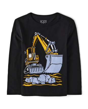 Baby And Toddler Boys Long Sleeve Construction Truck Graphic Tee | The ...