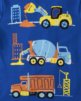 Baby And Toddler Boys Construction Trucks Graphic Tee