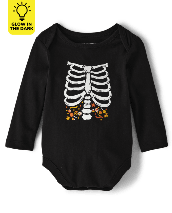 Unisex Baby Matching Family Glow Candy Skeleton Graphic Bodysuit