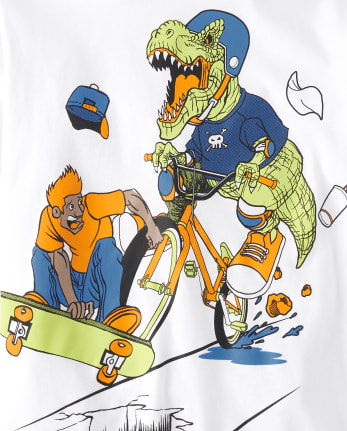 Boys Dino Skater Graphic Tee