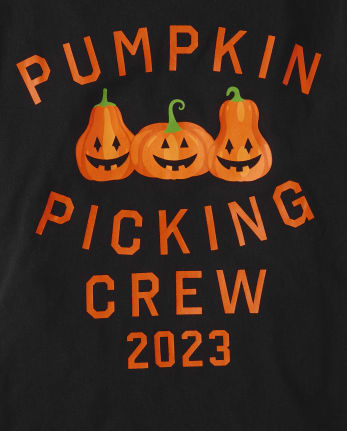 Unisex Kids Matching Family Pumpkin Picking Crew Graphic Tee