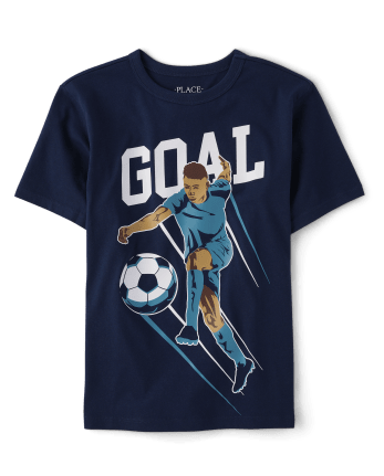 Boys Short Sleeve Soccer Goal Graphic Tee | The Children's Place - TIDAL