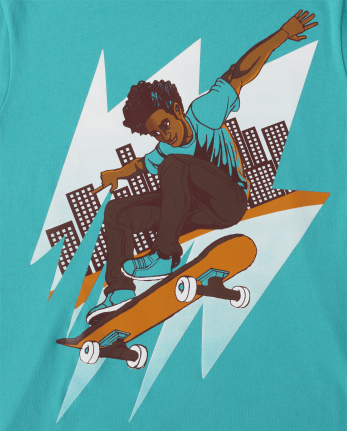 Boys Short Sleeve Skater Boy Graphic Tee | The Children's Place - BELIZE  BLUE