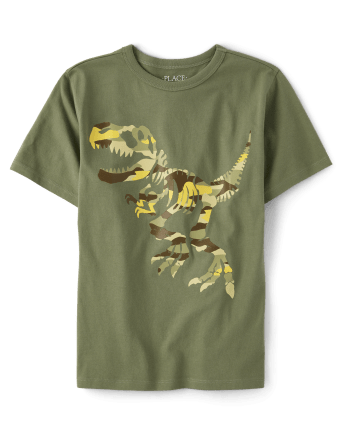 Boys Camo Dino Graphic Tee