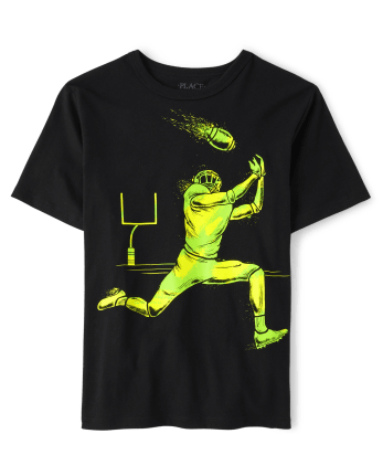 Boys Football Player Graphic Tee
