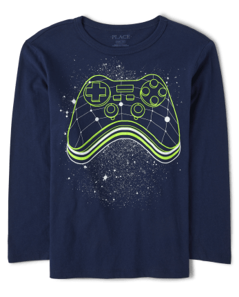 Boys Long Sleeve Game Controller Graphic Tee | The Children's Place - TIDAL