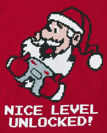 Camiseta con gráfico de jugador de Papá Noel para niños