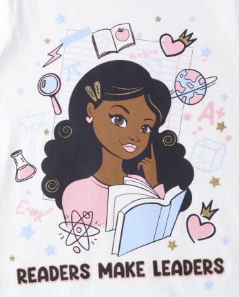 Camiseta con estampado de lector para niñas