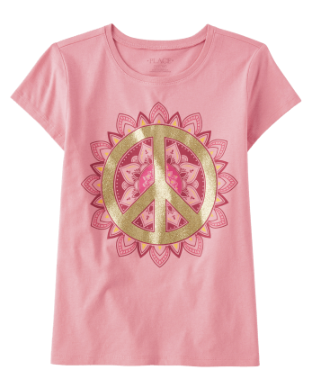 Girls Peace Sign Graphic Tee