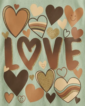 Girls Love Hearts Graphic Tee
