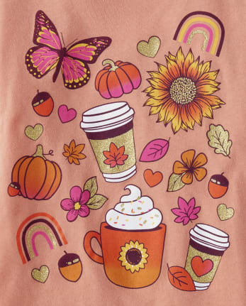 Girls Harvest Doodle Graphic Tee