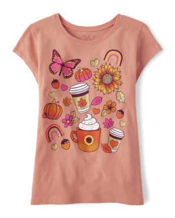 Girls Harvest Doodle Graphic Tee