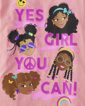 Girls Yes You Can Graphic Tee