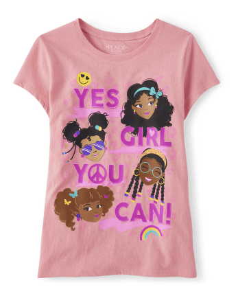 Girls Yes You Can Graphic Tee
