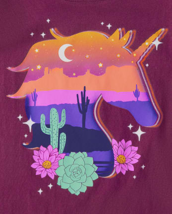 Camiseta con estampado de unicornio del desierto para niñas