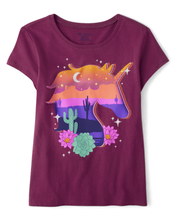 Camiseta con estampado de unicornio del desierto para niñas
