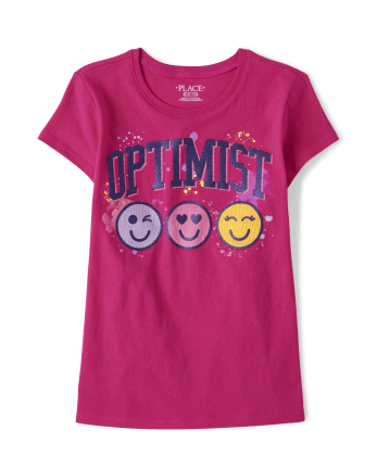 Camiseta con gráfico Optimist para niñas