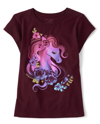 T-shirt graphique licorne pour fille
