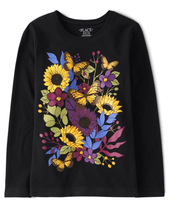 Girls Flower Bouquet Graphic Tee