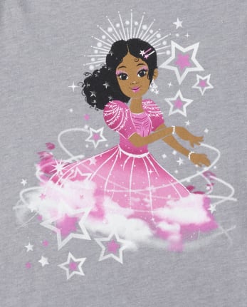 Camiseta con estampado de niña estrella