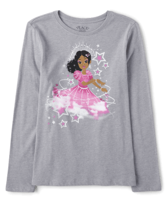 Camiseta con estampado de niña estrella