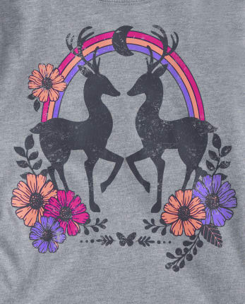 Girls Deer Graphic Tee