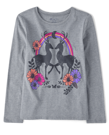 Girls Deer Graphic Tee
