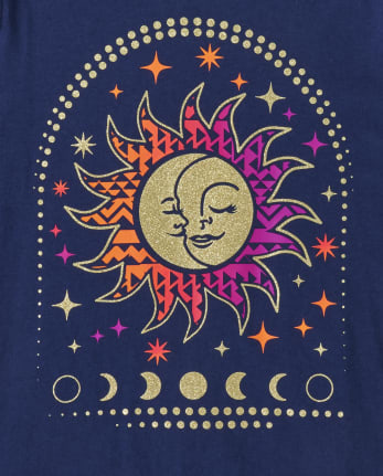 Camiseta con estampado de sol para niñas