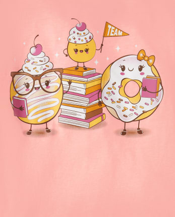Lot de 2 t-shirts graphiques Dessert pour filles