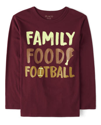 Boys Family Food Football Graphic Tee