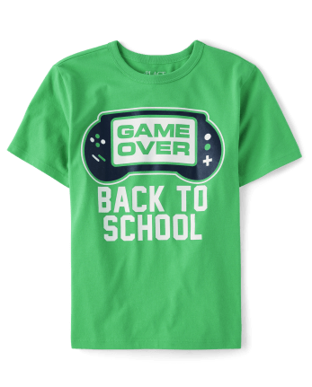 Boys Short Sleeve Game Over Graphic Tee | The Children's Place - GREENSHEEN