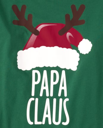 Mens Matching Family Papa Claus Graphic Tee