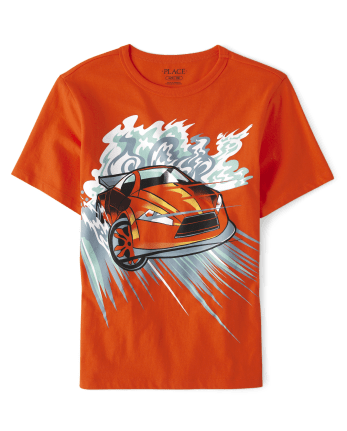 Boys Short Sleeve Sports Car Graphic Tee | The Children's Place - FIERY RED