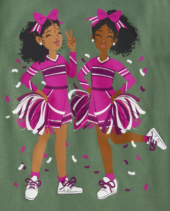 Camiseta con estampado de animadora para niñas