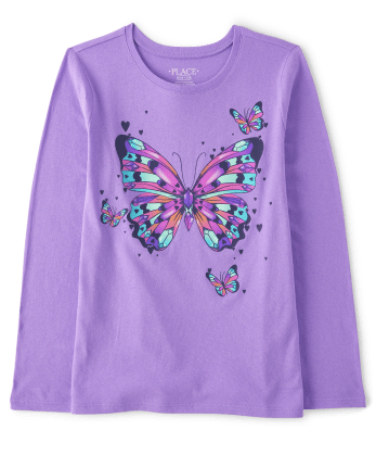 Camiseta con estampado de mariposas para niñas