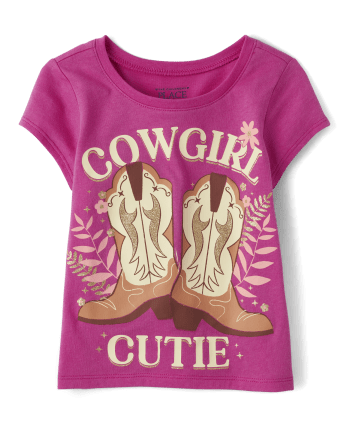 Camiseta con estampado de vaquera Cutie para bebés y niñas pequeñas
