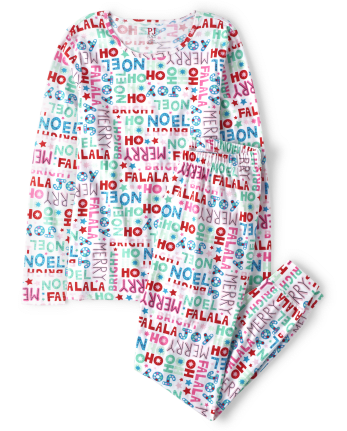 Womens Mommy And Me Christmas Words Cotton Pajamas