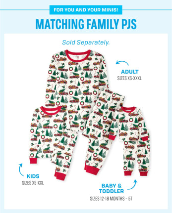 Unisex Adult Matching Family Truck Cotton Pajamas