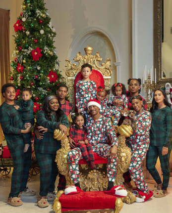 Unisex Adult Matching Family Santa Head Cotton Pajamas