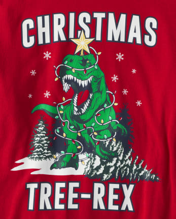 Unisex Adult Matching Family Glow Christmas Tree-Rex Cotton Pajamas