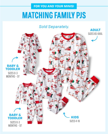 Unisex Baby And Toddler Matching Family Santa Reindeer Snug Fit Cotton Footed One Piece Pajamas