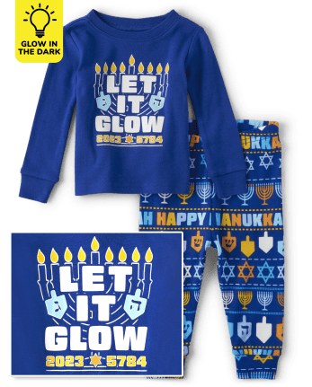 Unisex Baby And Toddler Matching Family Glow Let it Glow Snug Fit Cotton Pajamas