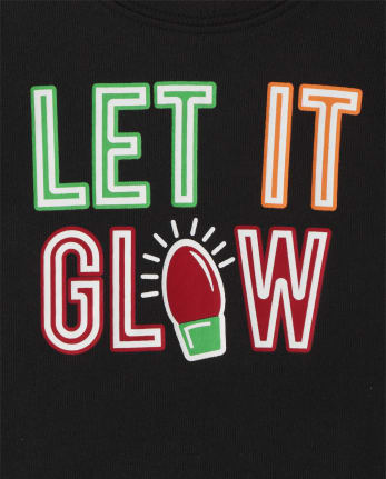 Pijamas de algodón unisex a juego para bebés y niños pequeños Family Glow Let It Glow Snug Fit