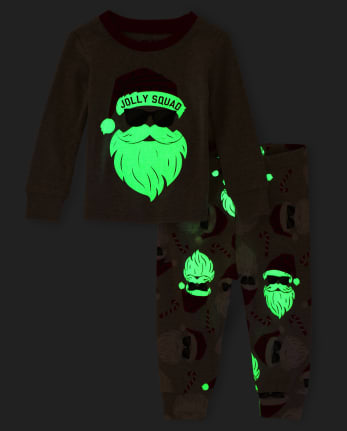 Unisex Baby And Toddler Matching Family Glow Jolly Squad Snug Fit Cotton Pajamas