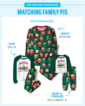Unisex Baby And Toddler Matching Family Merry Everything Snug Fit Cotton Pajamas