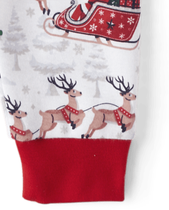 Baby And Toddler Matching Family Santa Reindeer Snug Fit Cotton Pajamas