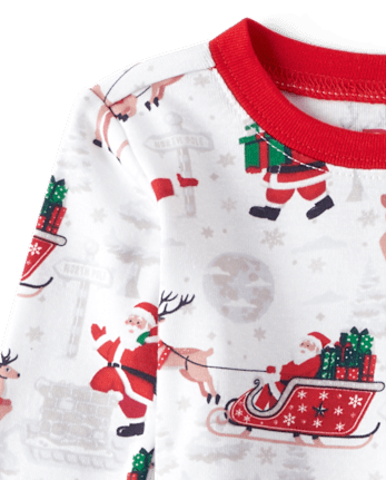 Baby And Toddler Matching Family Santa Reindeer Snug Fit Cotton Pajamas