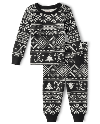 Black fair isle pajamas best sale