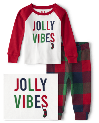 Unisex Baby And Toddler Matching Family Jolly Vibes Snug Fit Cotton Pajamas